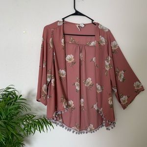 Pink Floral Women’s Cardigan